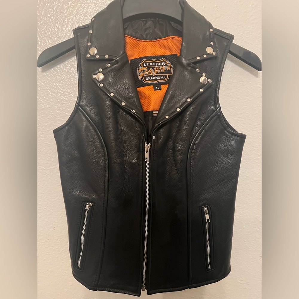 Papa’s Leather Oklahoma Leather Motorcycle Vest Small